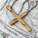 Cadena Chinesca Hombre + Dije Cristo Piedras