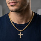 Cadena Chinesca Hombre + Dije Cristo Piedras
